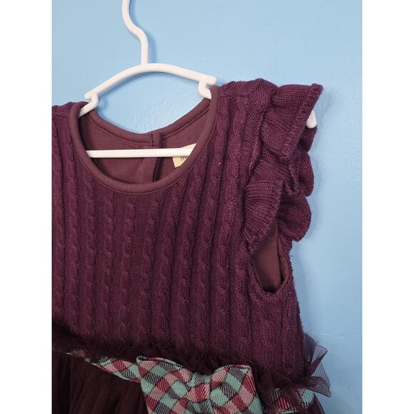 Matilda Jane Once Upon A Time Burgundy Sweater Tulle Soiree Dress Size 18-24mos - Picture 3 of 6